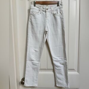 Kate Spade Perry Street Play Hooky Mid Rise White Denim Jeans. 26" by 26"